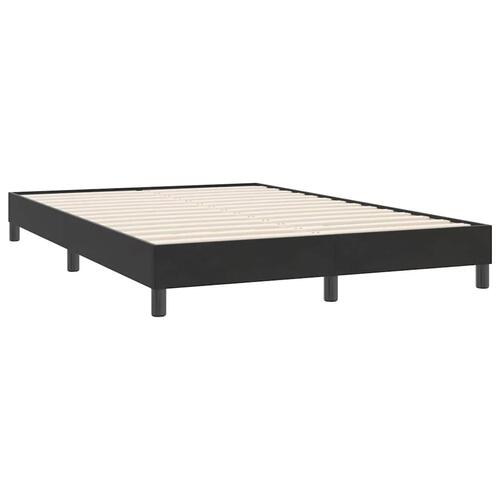 Boxspring seng med madras Sort 160x220 cm Fløjl