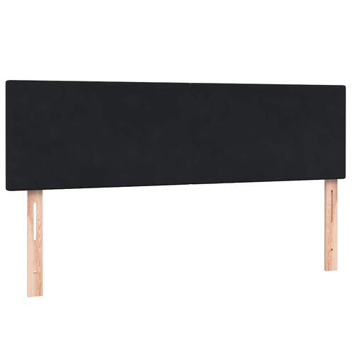 Boxspring seng med madras Sort 160x220 cm Fløjl