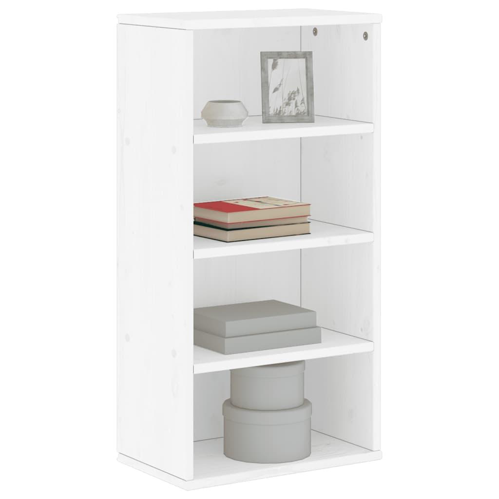Sideskab Odda 40X24X79 Cm Massivt Fyrretræ - Hvid / med 3 hylder