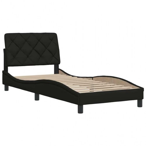Sengeramme uden madras 90×190 cm - stof, sort