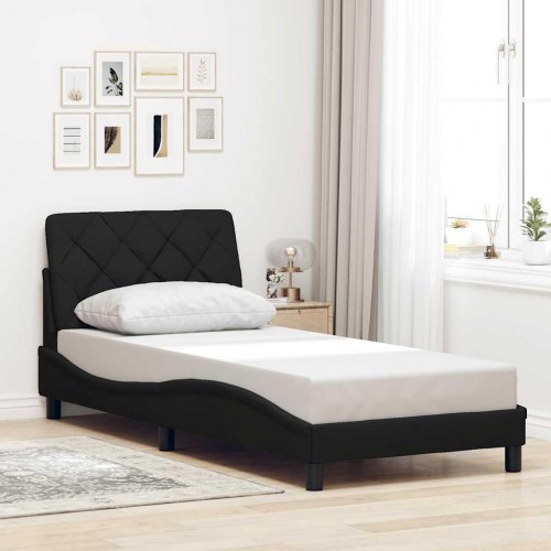 Sengeramme uden madras 90×200 cm - stof, sort
