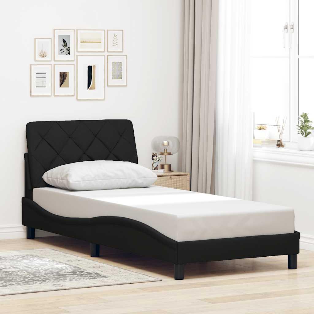 Sengeramme uden madras 90x200 cm stof sort billede