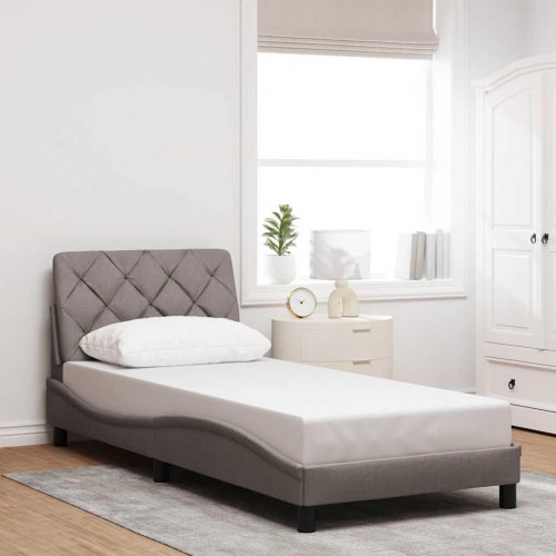 Sengeramme uden madras 90x200 cm i stof - gråbrun/taupe