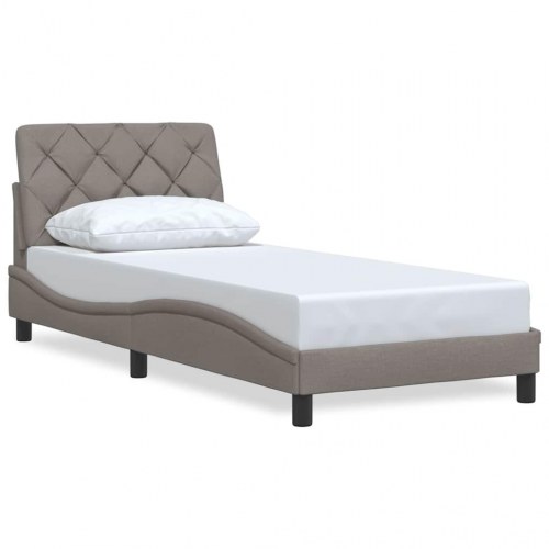 Sengeramme uden madras 90x200 cm i stof - gråbrun/taupe