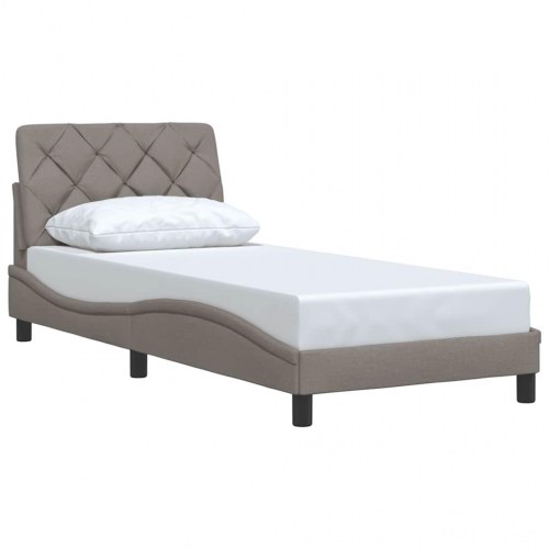 Sengeramme uden madras 90x200 cm i stof - gråbrun/taupe