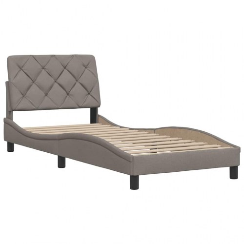 Sengeramme uden madras 90x200 cm i stof - gråbrun/taupe