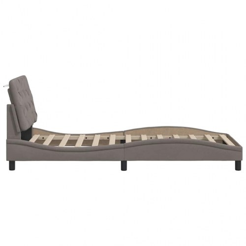 Sengeramme uden madras 90x200 cm i stof - gråbrun/taupe