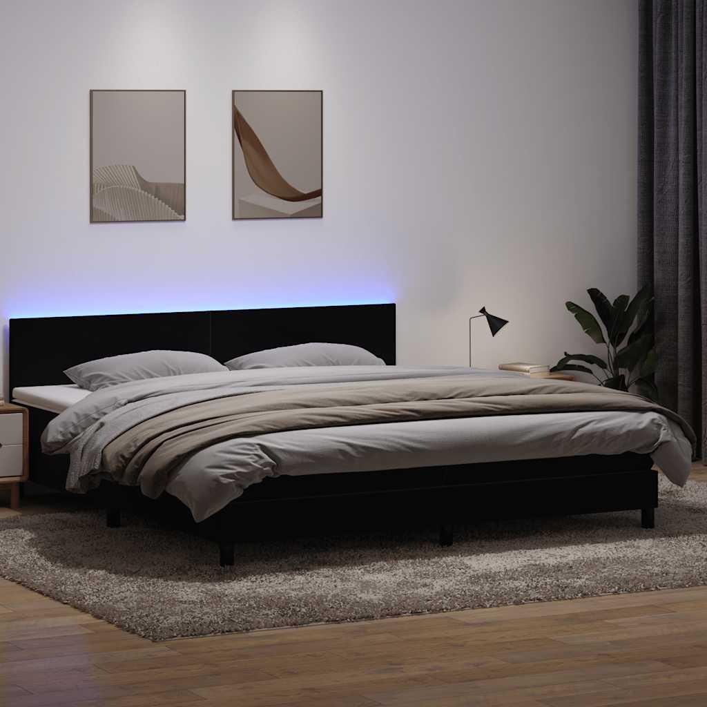 Kontinentalseng med madras 180x210 cm fløjl sort