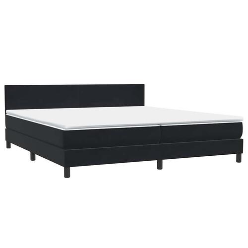 Kontinentalseng med madras 180x210 cm fløjl sort