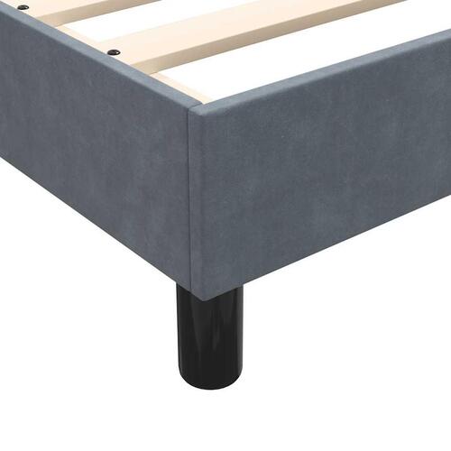 Kontinentalseng med madras mørkegrå 80x210 cm fløjl