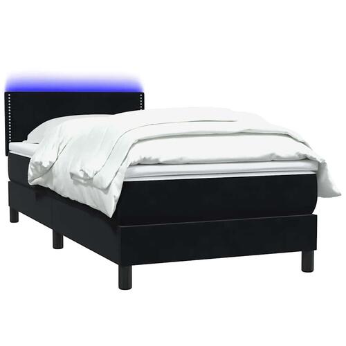 Kontinentalseng med madras 90x210 cm fløjl sort