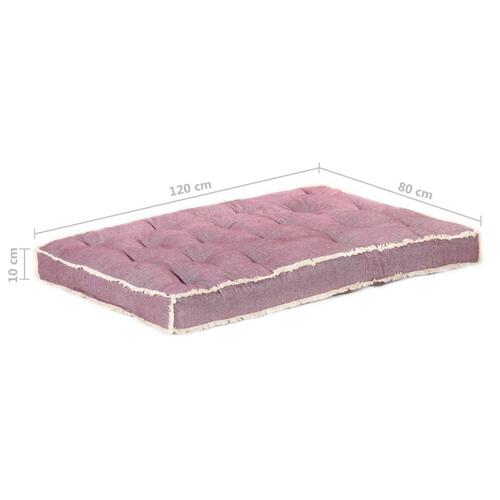 Hynde til pallesofa 120x80x10 cm bordeauxfarvet