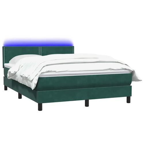 Kontinentalseng med madras 140x210 cm fløjl mørkegrøn