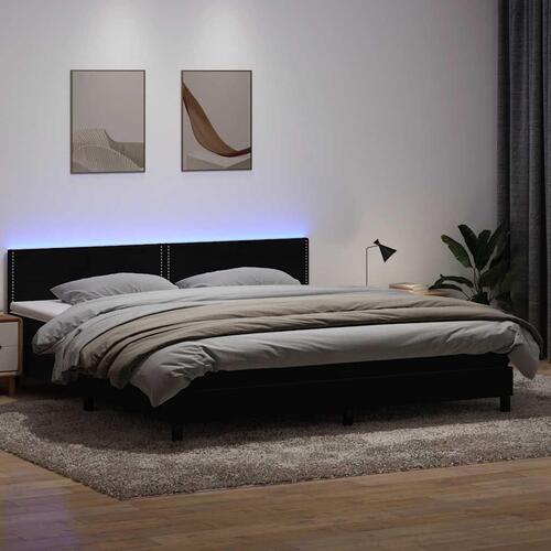 Kontinentalseng med madras 200x210 cm fløjl sort