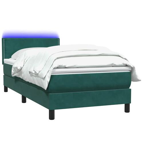 Kontinentalseng med madras 90x220 cm fløjl mørkegrøn