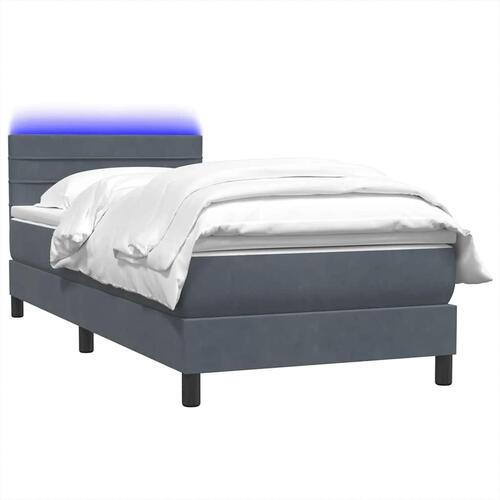 Kontinentalseng med madras mørkegrå 80x210 cm fløjl