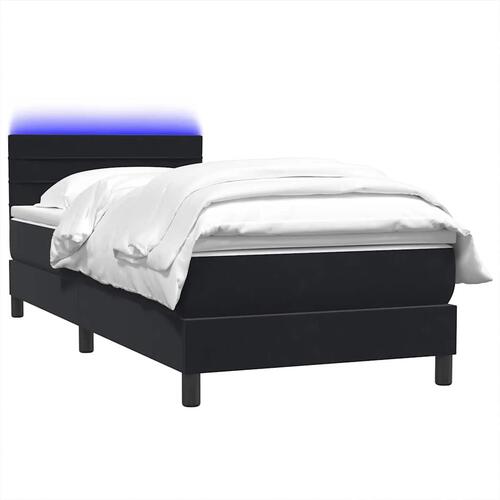 Kontinentalseng med madras 90x210 cm fløjl sort