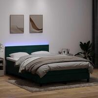 Kontinentalseng med madras 140x210 cm fløjl mørkegrøn