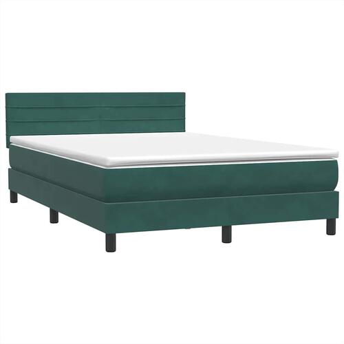 Kontinentalseng med madras 140x210 cm fløjl mørkegrøn
