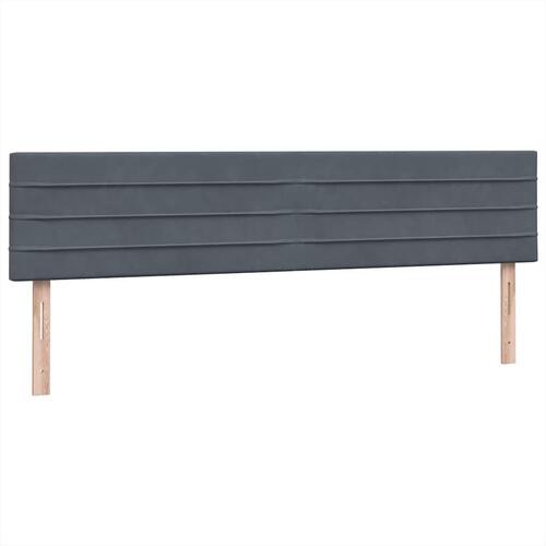 Kontinentalseng med madras 200x210 cm fløjl mørkegrå