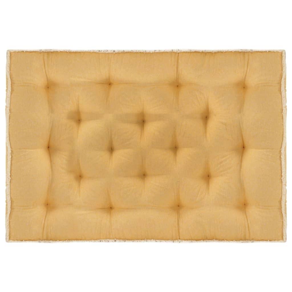 Hynde til pallesofa 120x80x10 cm gul