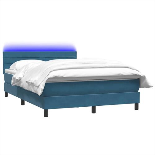 Kontinentalseng med madras 140x220 cm fløjl mørkeblå