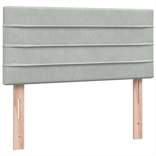 Kontinentalseng med madras lysegrå 80x220 cm fløjl