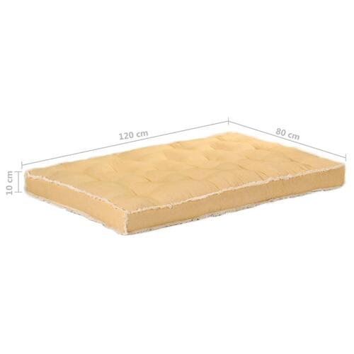 Hynde til pallesofa 120x80x10 cm gul
