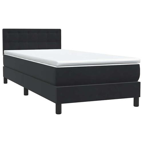 Kontinentalseng med madras 90x210 cm fløjl sort