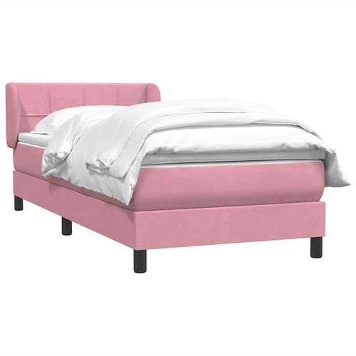 Kontinentalseng med madras lyserød 80x210 cm fløjl