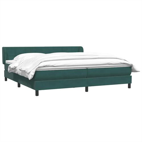 Kontinentalseng med madrasser 200x210 cm fløjl mørkegrøn