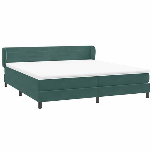 Kontinentalseng med madrasser 200x210 cm fløjl mørkegrøn