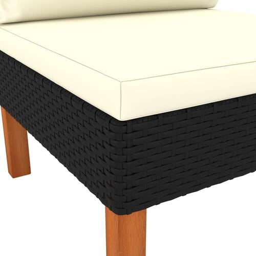 Midterdele til sofa 2 stk. polyrattan og massivt eukalyptustræ