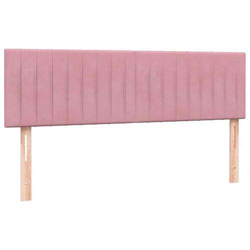 Kontinentalseng med madras 140x210 cm fløjl lyserød