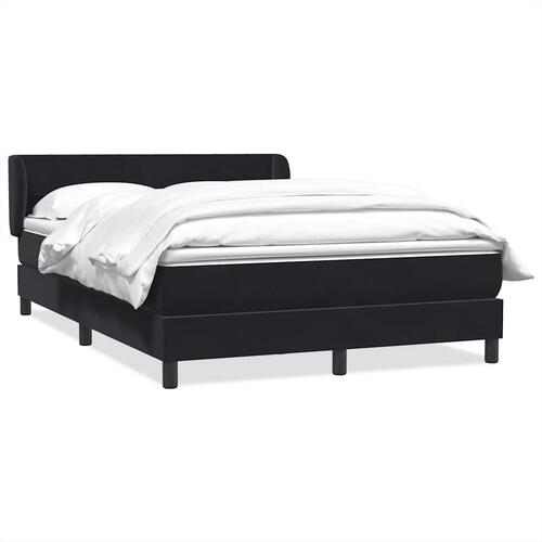 Kontinentalseng med madras 160x210 cm fløjl sort