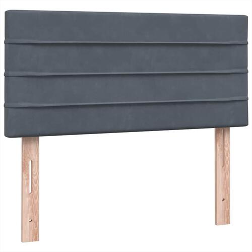 Kontinentalseng med madras mørkegrå 80x210 cm fløjl