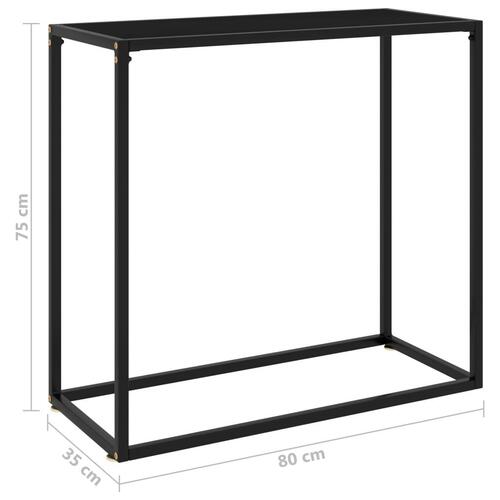 Konsolbord 80x35x75 cm hærdet glas sort