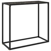 Konsolbord 80x35x75 cm hærdet glas sort