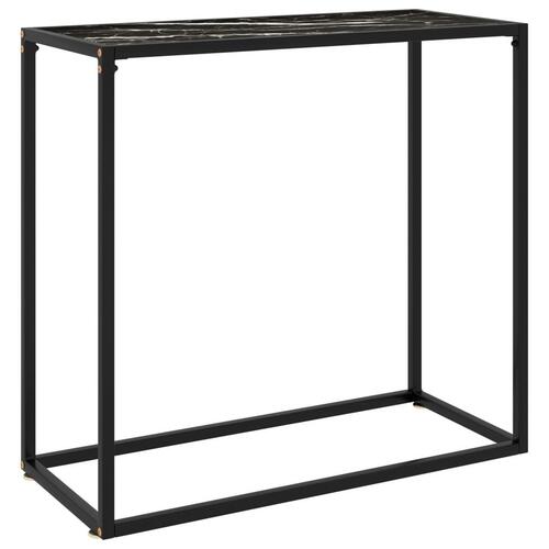 Konsolbord 80x35x75 cm hærdet glas sort
