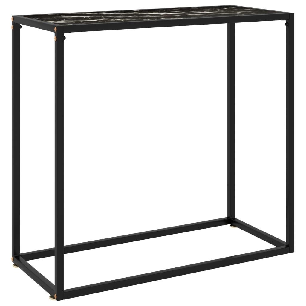 Konsolbord 80x35x75 cm hærdet glas sort