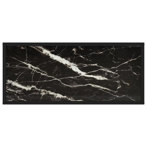 Konsolbord 80x35x75 cm hærdet glas sort
