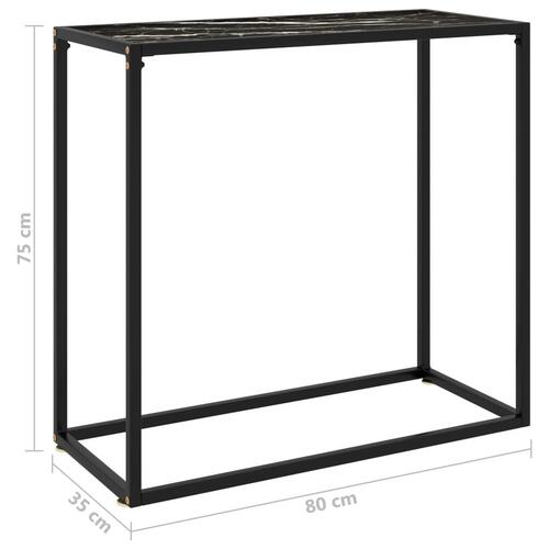 Konsolbord 80x35x75 cm hærdet glas sort