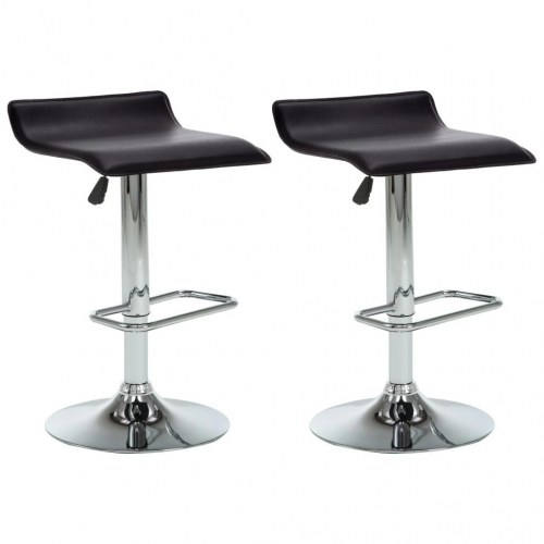Barstole 2 stk. kunstlæder sort