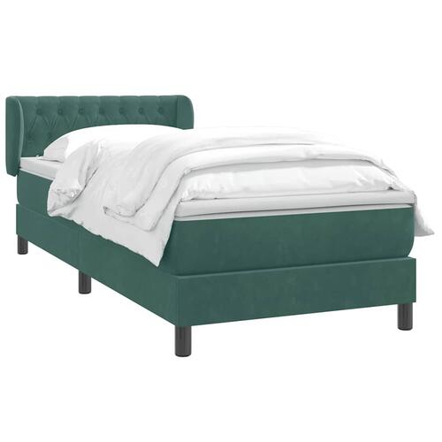 Kontinentalseng med madras 100x210 cm fløjl mørkegrøn