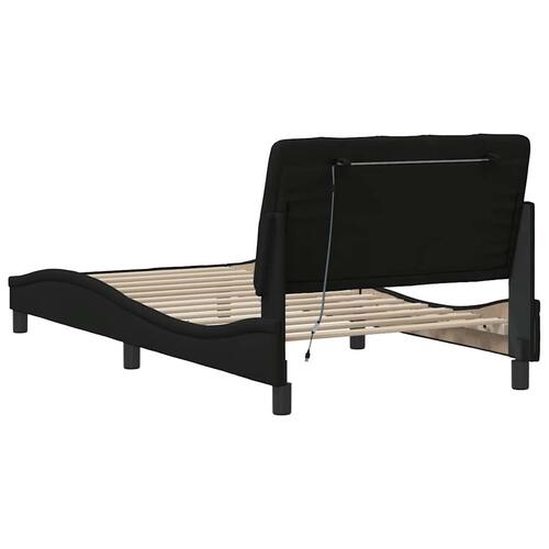 Sengeramme med LED uden madras 100x200 cm stof sort