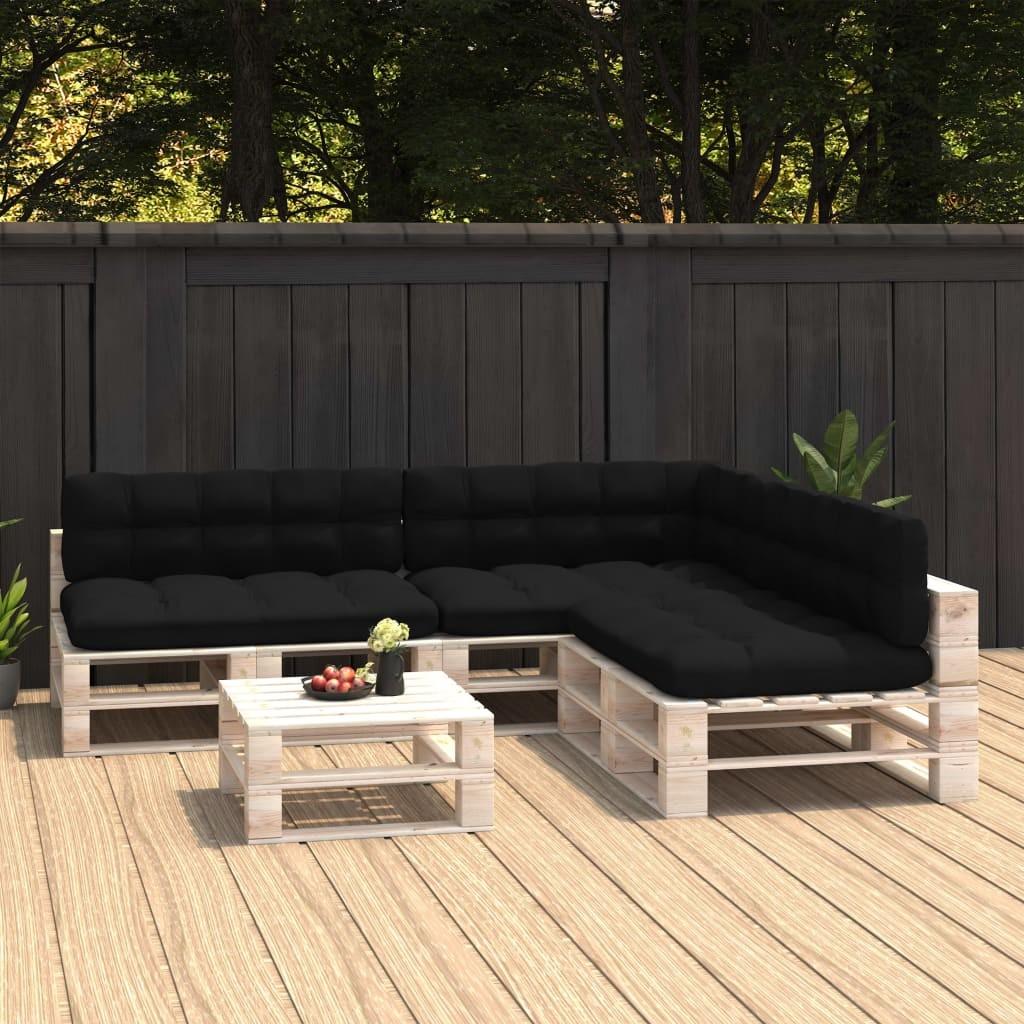 Hynder til pallesofa 7 stk. sort