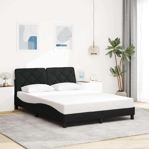 Sengeramme med LED uden madras 120x200 cm stof sort