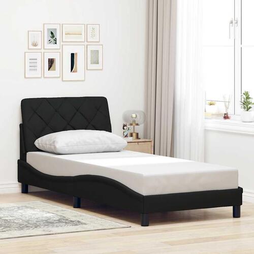 Sengeramme med LED uden madras 90x190 cm stof sort
