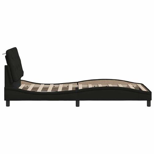 Sengeramme med LED uden madras 90x190 cm stof sort