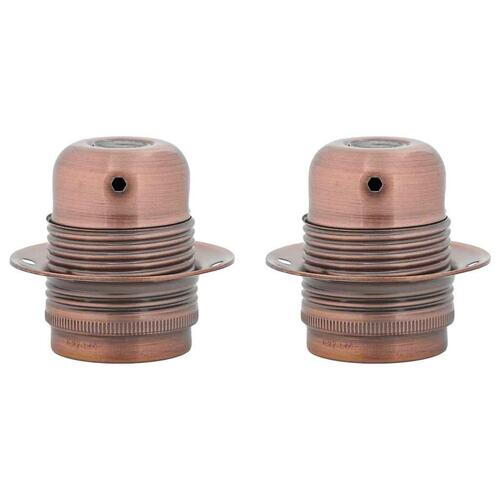 Lampeholdere 2 stk rød bronze E27